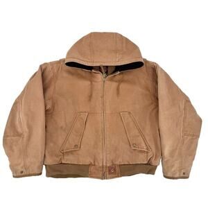 Justin Workwear Men's Hooded Duck Canvas Light Brown Insulated Jacket